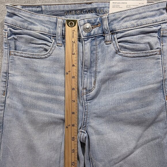 American Eagle Jeans Womens 6 28W Light Wash Hi-Rise Jegging Next Level Stretch - Picture 10 of 11